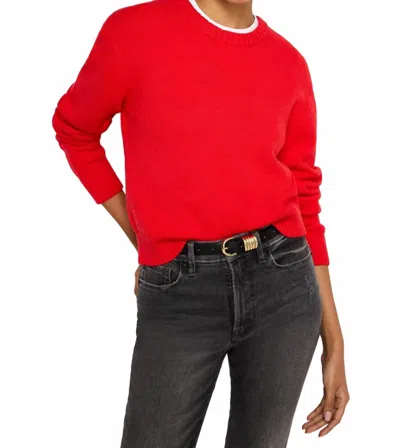 Good American Cozy Crewneck Sweater Top In Grenadine In Red
