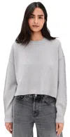 Good American Cozy Knit Crew Neck Melange Grey In Gray