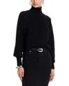 Good American Cozy Rib Turtleneck Sweater In Black