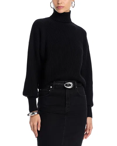 Good American Cozy Rib Turtleneck Sweater In Black001