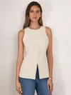Good American Cream Luxe Vest In Neutral