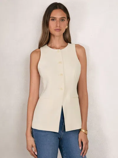Good American Cream Luxe Vest In Neutral