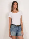 Good American Cream Short Sleeve T-shirt In White