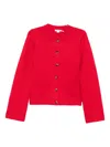 Good American Button Front Knit Cardigan Chili001 In Red