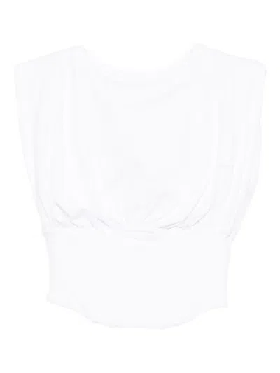 Good American Crew Neck Tank Top In White