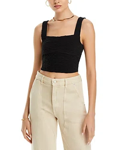 Good American Crinkled Cropped Top In Black