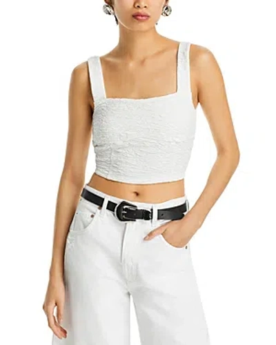 Good American Crinkled Cropped Top In White