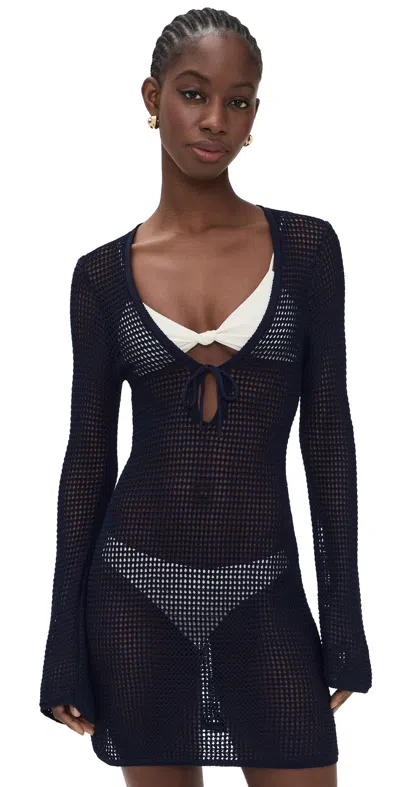 Good American Crochet Mini Dress Horizon Ink