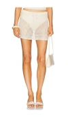 Good American Crochet Cover-up Miniskirt In Neutral