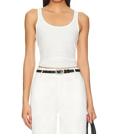 Good American Crop Cut Tank In White In Animal Print
