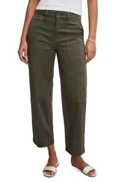 Good American Crop Twill Cargo Pants In White