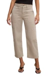 Good American Crop Twill Cargo Pants In Mushroom006