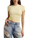 Good American Cropped Baby Tee In Yellow