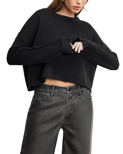 GOOD AMERICAN CROPPED CREWNECK SWEATSHIRT