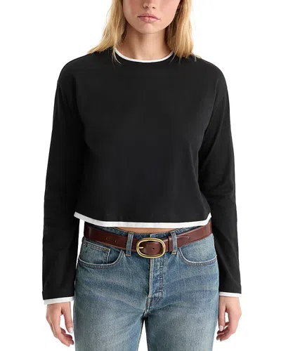 Good American Cropped Layered Look Top In Black