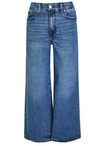 Good American Cropped Wide-leg Jeans In Burgundy