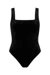 Good American Crushed Velvet Modern Tank Body Black In Black