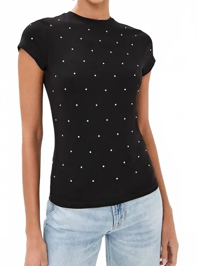 Good American Crystal Baby Tee In Black