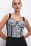 Good American Crystal Corset Black In Multi