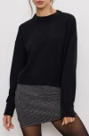 Good American Crystal Crewneck Sweater In Black001