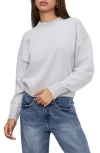 Good American Crystal Crewneck Sweatshirt In Heather Grey001