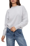 Good American Crystal Crewneck Sweatshirt In Heather Grey001