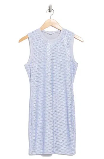 Good American Crystal Embellished Tank Dress In Blue