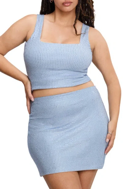 Good American Crystal Embellished Tank In Winter Sky001