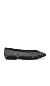 Good American Diamond Mesh Ballet Flats Black In Black001