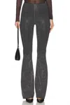 Good American Crystal Pull On Flare Leggings In Black
