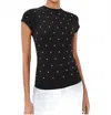 Good American Womens Black001 Crystal-embellished Round-neck Stretch-cotton T-shirt In Black