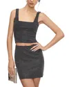 Good American Black  Embellished Square Neck Thong Bodysuit