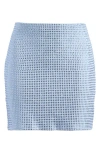 Good American Crystal Stretch Cotton Miniskirt In Winter Sky001
