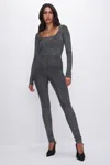 Good American Crystal Suit Jumpsuit Black In Gray