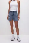 Good American Cut Out Mini Skirt In Indigo In Blue