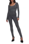 GOOD AMERICAN CYSTAL LONG SLEEVE JUMPSUIT