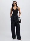 Good American Dark Blue -leg Pleated Jeans