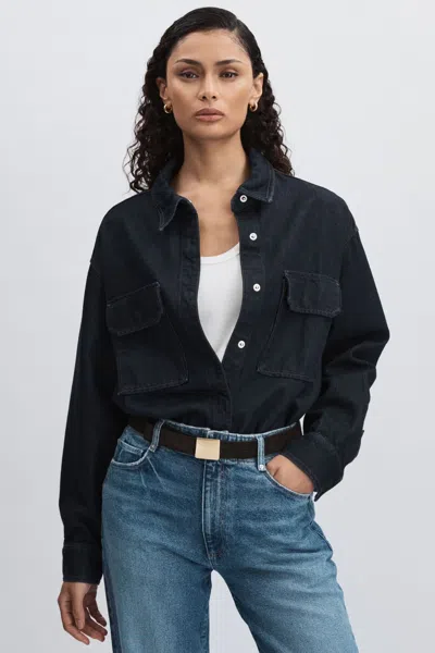 Good American Dark Indigo  Oversized Denim