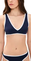 Good American Compression Deep V Bikini Top In Blue