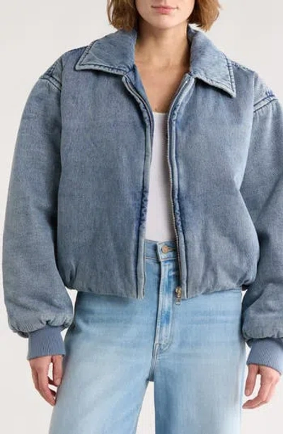 Good American Denim Bomber Jacket In Blue