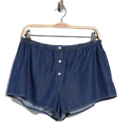 Good American Denim Boxer Shorts In Blue