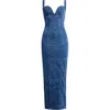 GOOD AMERICAN GOOD AMERICAN DENIM CORSET MAXI DRESS