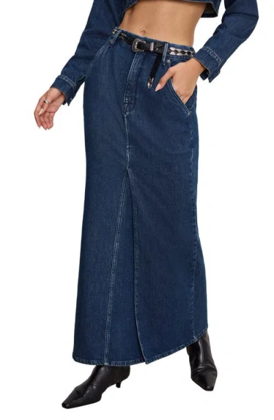 Good American Denim Fit & Flare Skirt In Indigo724