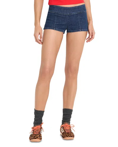 Good American Denim Micro Shorts In Indigo1169 In Blue