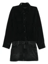 Good American Denim Shirt Dress Black389 In Black