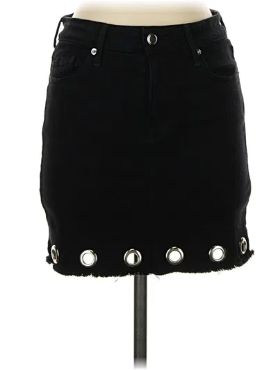 Pre-owned Good American Denim Skirt In Black