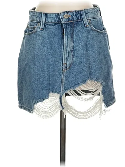 Pre-owned Good American Denim Skirt In Blue