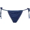 Good American Denim Tiny Ties Bikini Bottoms In Indigo Print001