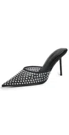 Good American Diamond Mesh Mules Black In Black