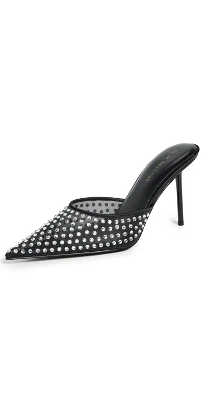 Good American Diamond Mesh Mules Black